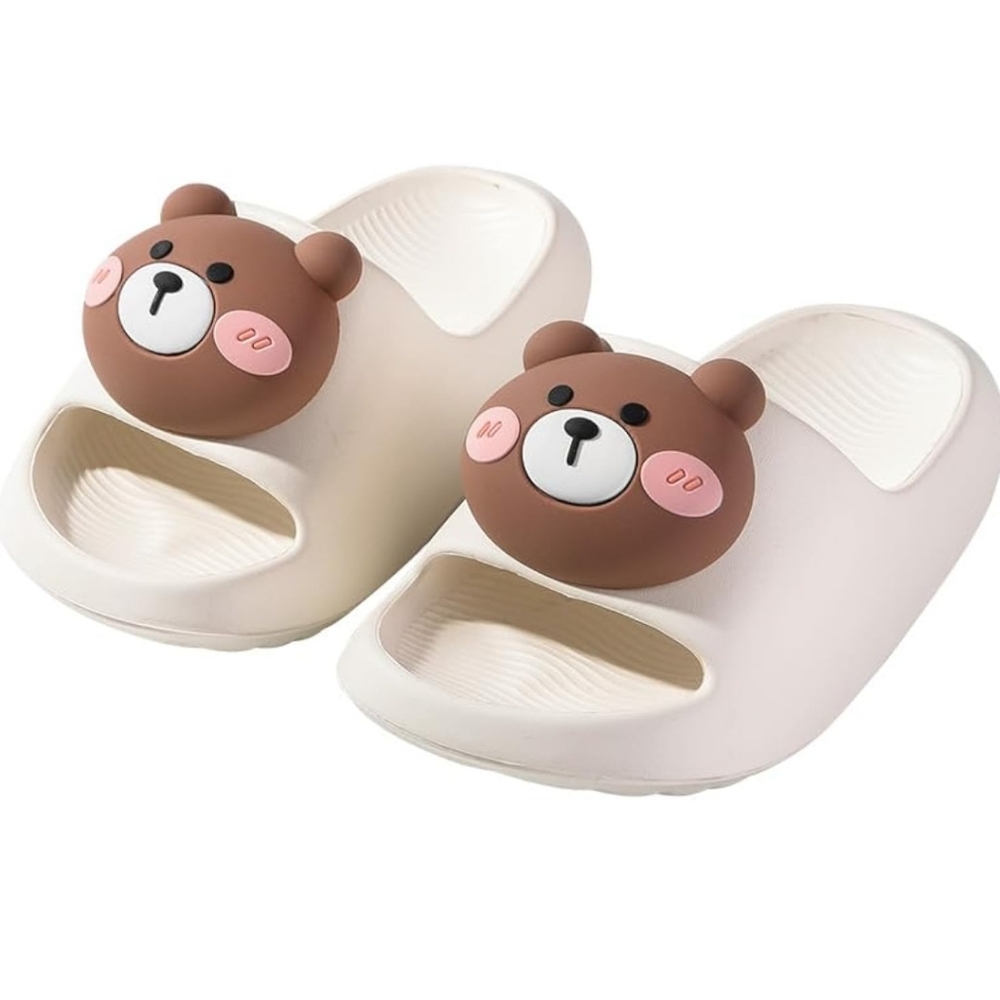 Kids Cloud Slides Sandals for Girls Boys, Toddler/Beige Color Slipper